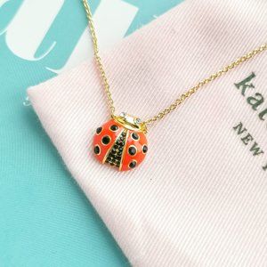 Kate Spade Gold Little Ladybug Necklace Red Multi